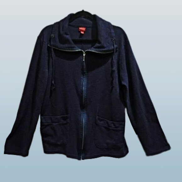 Merona Blue Ribbed Top/Jacket - XL - Picture 1 of 7